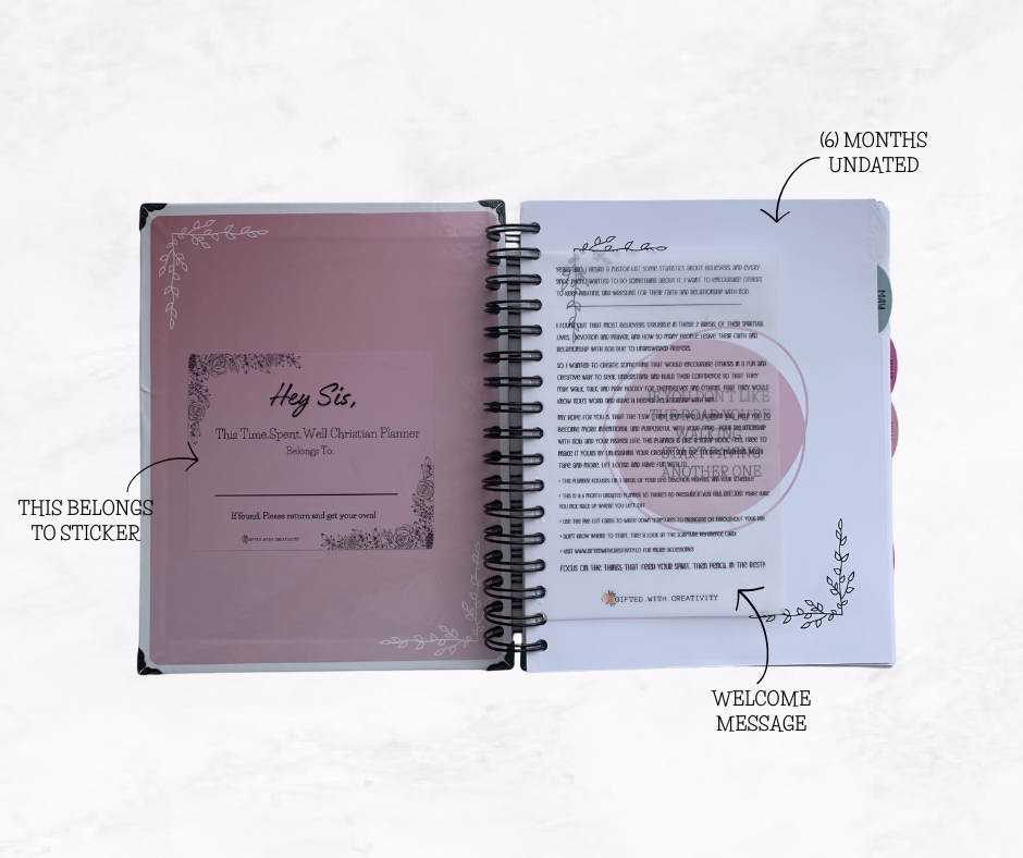 TIME.SPENT.WELL FLORAL MAUVE UNDATED CHRISTIAN PLANNER